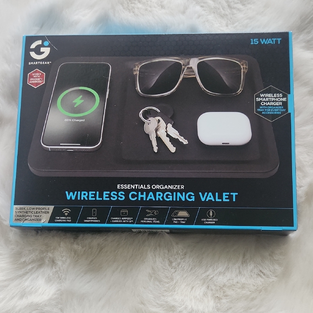 Smart Gear Wireless Charging Valet - Black